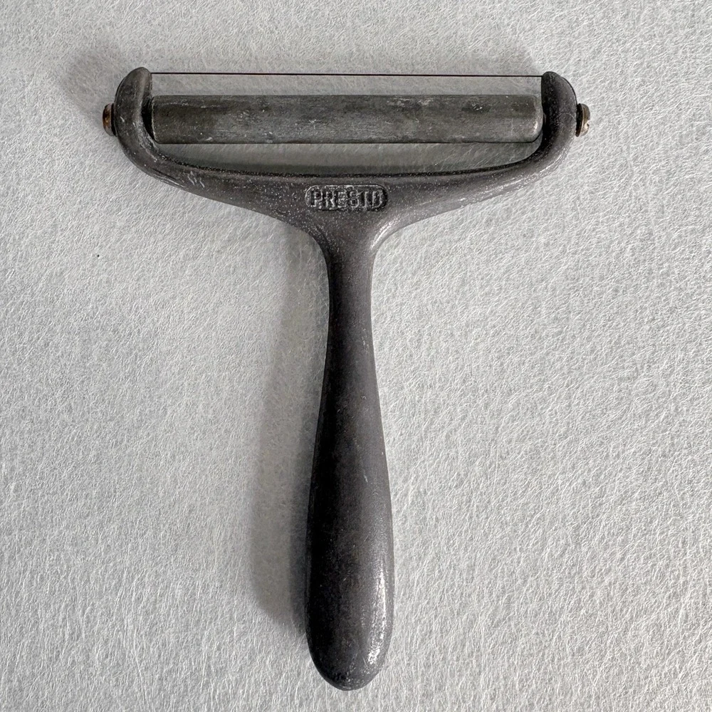 Vintage Presto Cheese Slicer Aluminum Roller Metal Wire Handheld Cutter USA